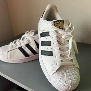 Adidas White and Black Superstar Shoes
